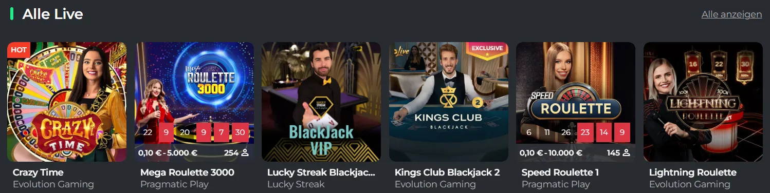 Live Casino bei BetCollect – Echtzeit Dealer Spiele