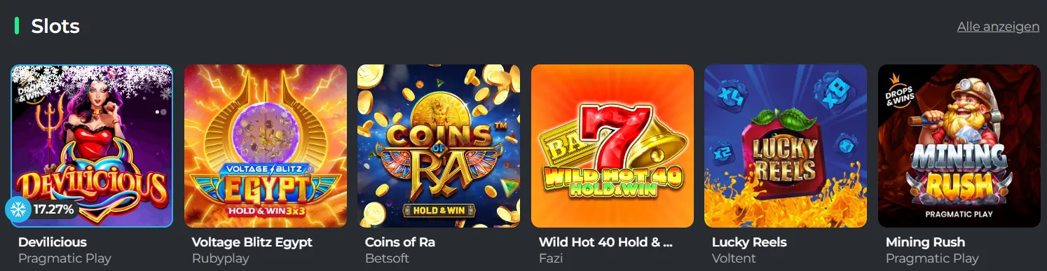 Spielautomaten und Slots im BetCollect Online Casino