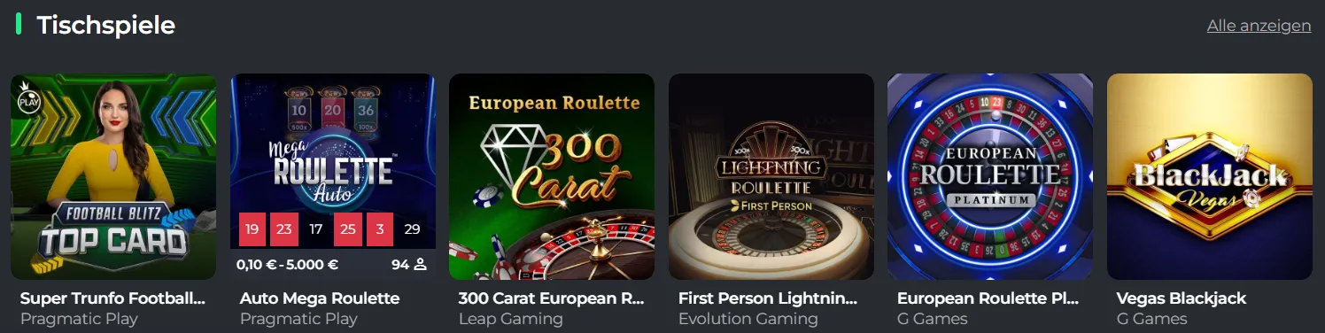 Tischspiele im BetCollect Casino – Roulette, Blackjack und Baccarat